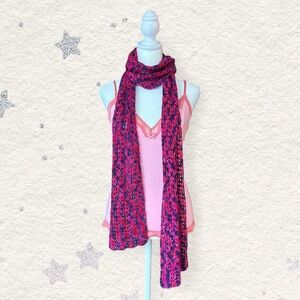 Pink & purple colorful handmade crochet scarf